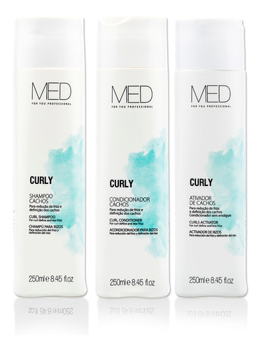 Shampoo Condicionador E Ativador Med For You Cachos Curly