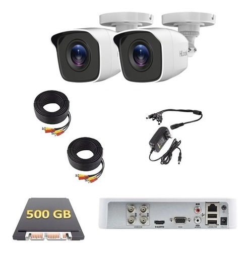 Kit Video Vigilancia 2 Cámaras 30 Mts 720p 500gb Hikvision