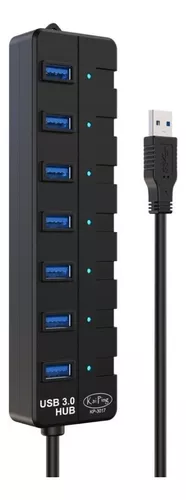 ORICO-concentrador de puertos USB 3,0, extensión de 7 puertos para Notebook  de alta velocidad