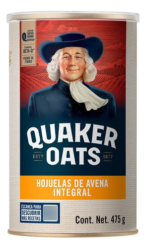 2 Pzs Quaker Avena En Hojuela Natural 475gr