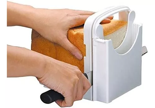 Cortador de pan, cortador de pan plegable, cortador de pan tostado, cortador  de pan plegable ajustable para cortar pan (1 unidad, blanco)