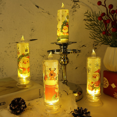 Lámpara De Noche Con Luz De Vela Led De Cristal, 10 Unidades