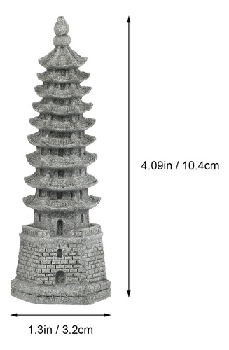 Yardwe 4 Pcs Mini Pagoda Ornaments, Estatua De Pagoda En Min