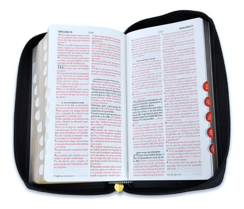 Biblia Chequera Rvr60 Tricolor Negro Cierre Índice