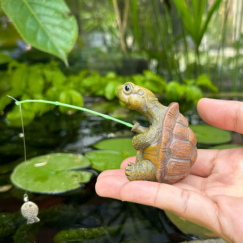 Figura Animal Fishing Tortuga Estatua Accesorios De Jardín
