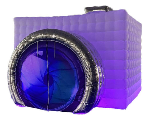 Caja Inflable Para Cabina Foto Pie Forma Camara Luz Led Aire