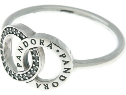 Anillo Pandora Con Pavé Y Logotipo Circonitas 