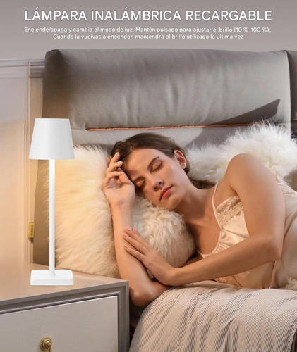 2x Lámpara De Mesa Led Escritorio Recargable Ajustable