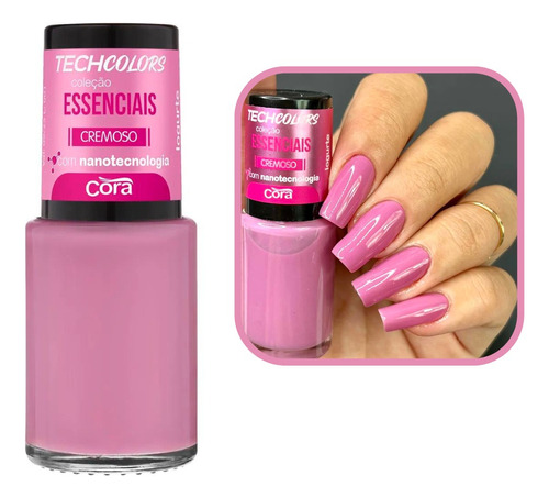 Coleção Esmaltes Techcolors Cora Essenciais Cremoso Cor Iogurte