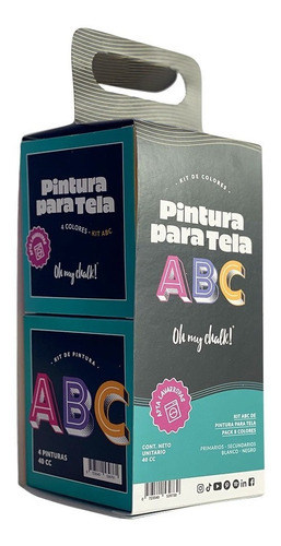Imagen 1 de 4 de Oh My Chalk! Pintura Para Tela /textil - Kit Abc 8 Colores!!