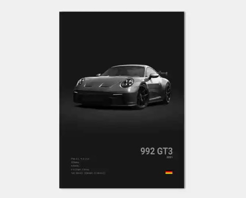 Auto Porsche 911 Gt3 (992) Poster Decorativo 