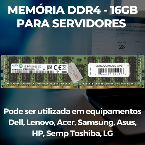 Memória16gb 2rx4 Pc4 2133p Pc4 17000r Ddr4 Registrado Server