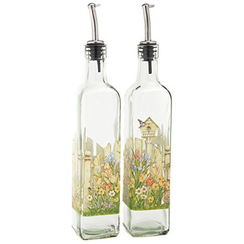 Set De Botellas De Aceite De Oliva Y Vinagre 17oz. Con Verte