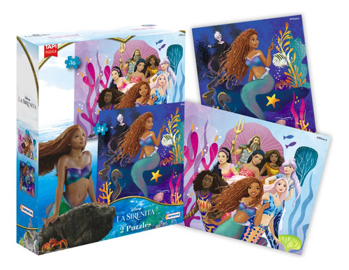 2 Puzzles Rompecabezas 24 Y 36 La Sirenita Ariel Disney