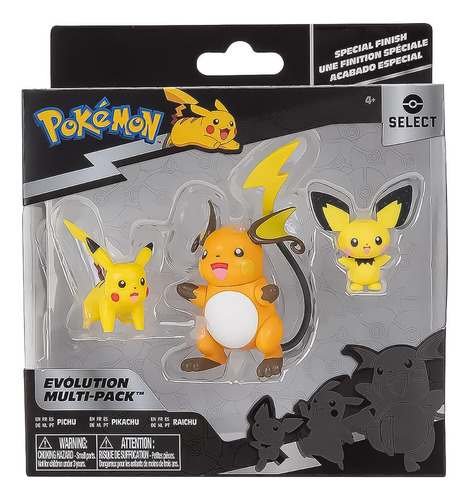 Pokémon Multipack De Evolução Pichu, Pikachu E Raichu Sunny