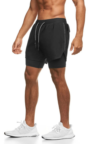 Pantalones Cortos B Para Hombre, De Dos Pisos, Para Correr,