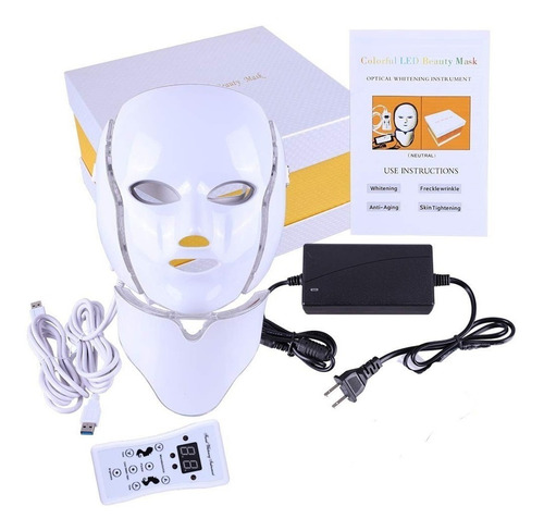 Mascara Led Fototerapia Elimina Arrugas Manchas Acné Cuello