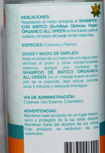 Imagen 3 de 4 de Shampoo Mascotas Orgánico 1 Lt