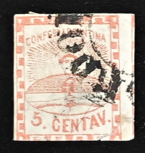 Argentina, Confederación Gj 1 5c Rojo 1858 Córdoba L16751