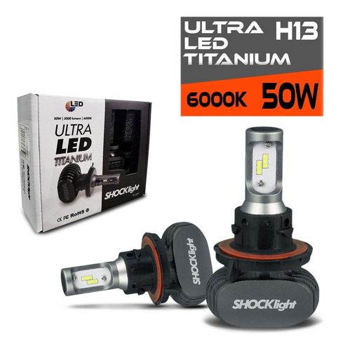 Kit Ultra Led Shock Light Titanium H13 6000k 10000 Lm Par