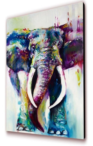 Cuadro 50x30cms Tipo Oleo Elefante1 Decorativo +envío Gratis