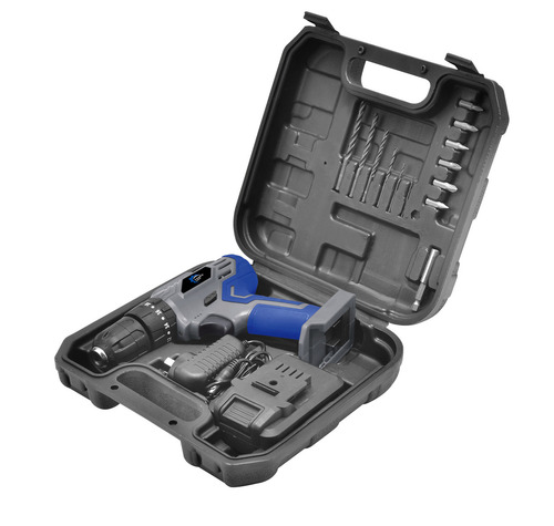 Imagen 4 de 4 de Taladro Percutor Inalámbrico 10mm Pampa 18v Litio + Maletín + Luz LED