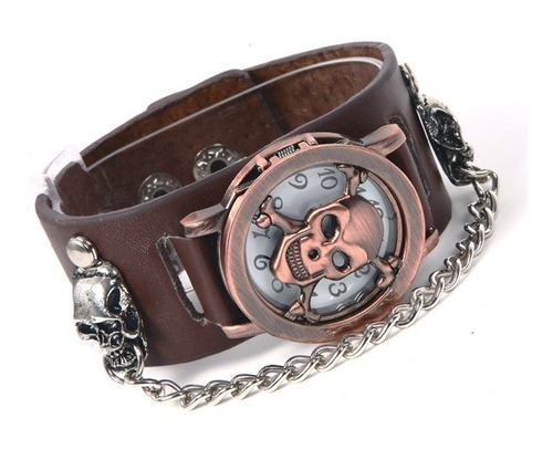 Reloj De Cuarzo Fresco Regalo Rock Punk Cráneo Esqueleto Hom