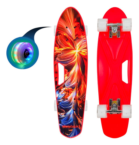 Skate Penny Slalom Patineta Red Flash Ruedas Led Niños