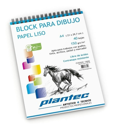 Block Plantec Dibujo Liso C/esp.a4 150grs. X40hjs