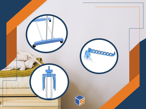 Imagen 4 de 9 de Tender Ropa Tendero Vertical Plegable Alas Reforzado Grande