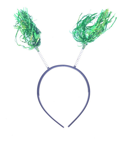 Imagem 2 de 5 de Tiara Com Cabelo Metalizado Tiara Ráfia - 12 Un Vermelho