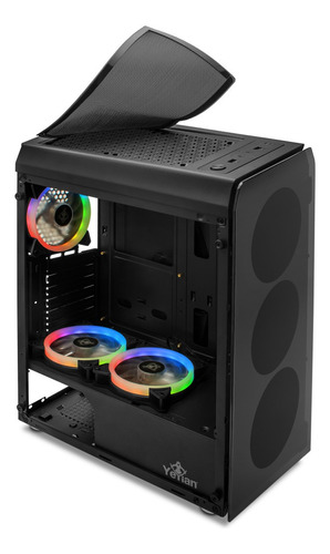 Gabinete Gamer Yeyian Ych-mta7-01bk Krypton Atx 3 Vent Argb