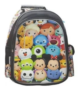 Mochila Espalda 16 Pulgadas Tsum Tsum Negra Zu310 Color Negro Diseño de la tela Estampada