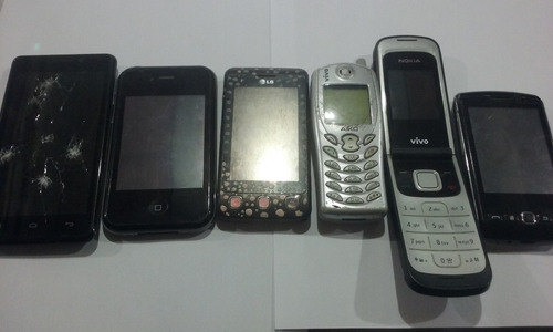 Lote Com 6 Celulares Para Reaproveitamento De Peças N29-7