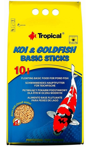 Ração Para Peixes Koi&goldfish Basic Sticks 800g Tropical