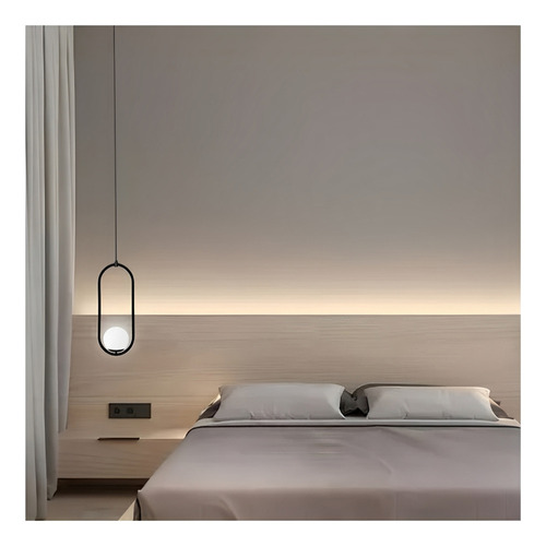 Lámpara colgante Globe Oval Chandelier, color negro