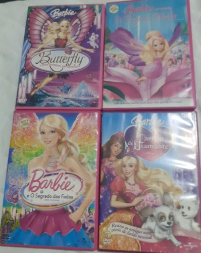 Dvd Coleção Barbie P/menina/kit C/4 Dvd/novo/original/