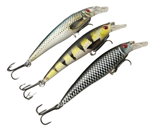 Iscas Artificiais Pesca Minnow 11cm 13g / Estojo Com 3 Peças
