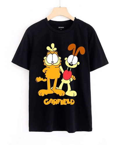 Polera Estampada Del Gato Garfield Unisex Dtf Senshi Cod 002