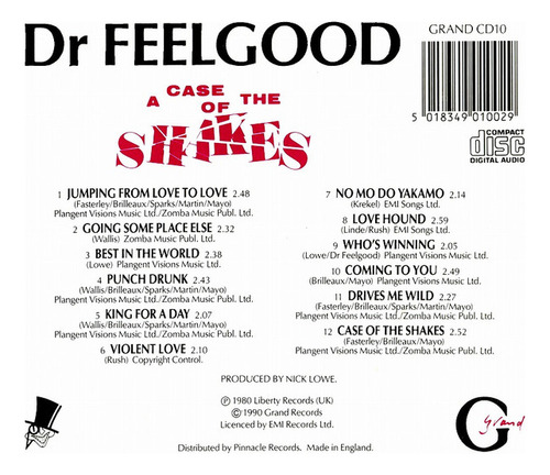 Cd A Case Of The Shakes (dr. Feelgood) Estándar