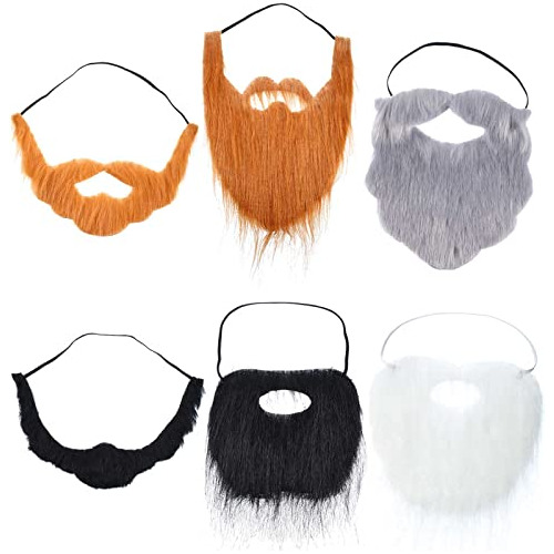 6 Piezas Barbas Falsas Bigotes Navidad Halloween Barba ...