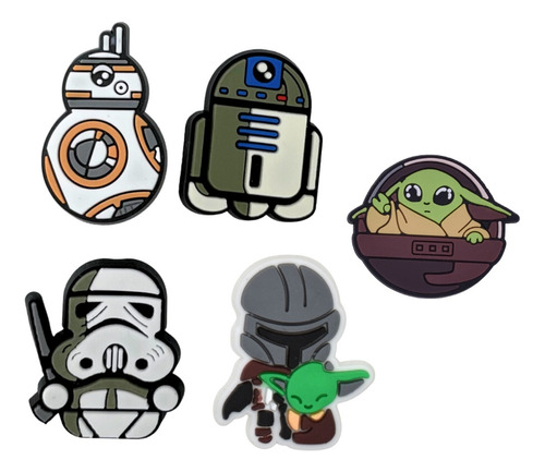 Jibbitz Pines Charm Accesorio Para Croc Star Warss R2d2 Yoda