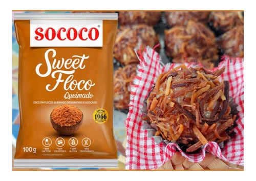 Kit C/3 Coco Ralado Sweet Floco Queimado 100g Sococo