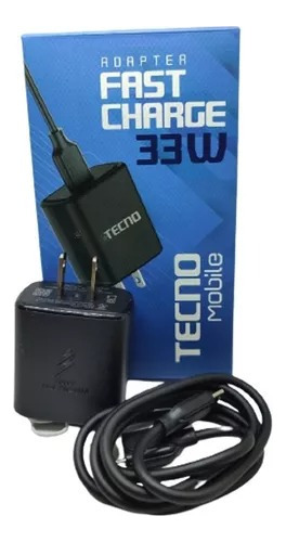 Cargador Tecno Mobile Fast Charger 33w Tipo C 3a Con Cable