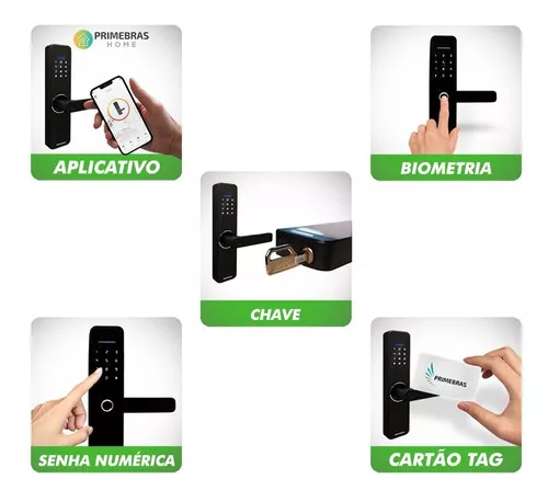 Fechadura Digital Biometria Tag Inteligente WiFi Automação