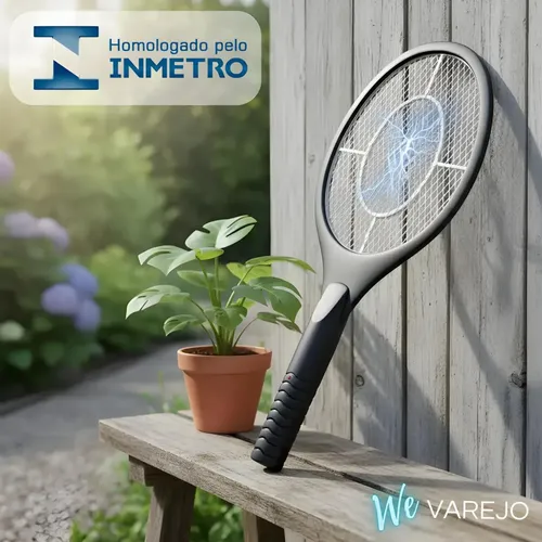 We Varejo - Raquete Mata Mosca Elétrica Bateria Recarregável Port...