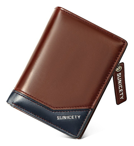 Billetera Hombre Sunicety S3004 Rfid Anti Clonación Cuero Pu