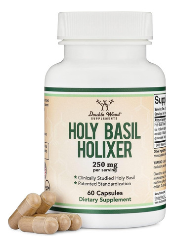 Double Wood Holy Basil 60 Cápsulas 250 Mg Sabor Sin Sabor