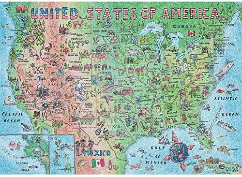Usa Map Puzzle 1000 Piezas Para Adultos, Estados Unidos De A
