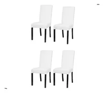 Comprar 4 Fundas Elastizadas Sillas 100% Poliester Calidad Premium Color Blanco